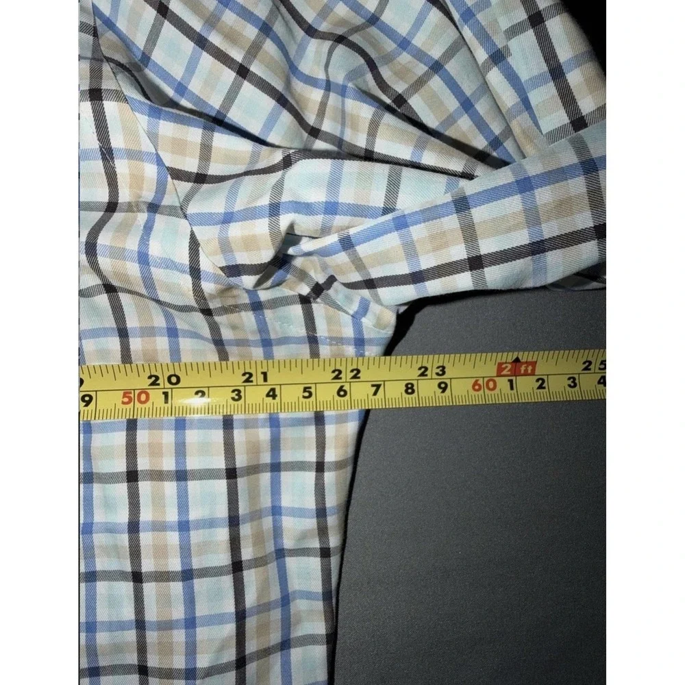 Peter Millar Shirt Mens Medium Multicolor Plaid Cotton Long Sleeve Button Up‎